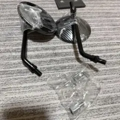 バイク用 カーボン調 ラウンドミラー 左右セットのサムネイル