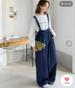 ワークデニム サロペット