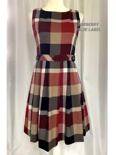美品 バーバリーブルーレーベル ノバチュニック柄 プリーツワンピース