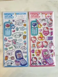 【公式】サンリオ 平成レトロ はっぴーフォン ステッカー キティ シナモ