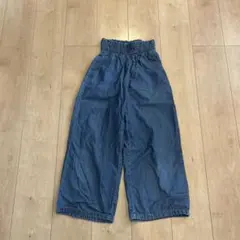 GU ゴムウエスト ワイドパンツ 140cm ブルー