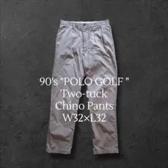 90s POLOGOLFポロゴルフツータックチノパンツ2タックポロチノ32×32のサムネイル
