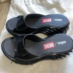 melissa × DIESEL ウェッジサンダル ブラック - メルカリ