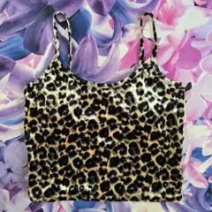 (♱)GYDA ヒョウ柄 カップ付き キャミソール Gal