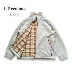 【ユーピーレノマ】フリースジャケット(M) カジュアル ゆったり グリーン