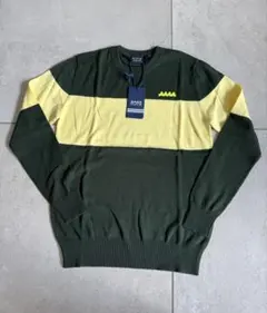 【新品】muta MARINE コットンセーター　グリーン×イエロー レディース