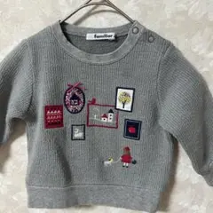 familiar 刺繍トレーナー グレー　80㎝