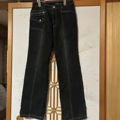 Fullheart ブラック ストレートデニム