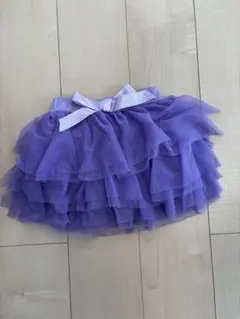 美品　紫色フリルスカート（ショートパンツ付き）
