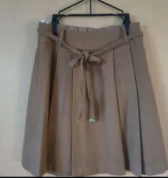 ★美品 秋冬 ブラウン スカート リボンベルト付き 子供さんも可