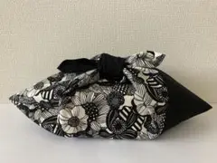あずま袋（C406）花柄×黒お弁当袋内袋ハンドメイドあづま袋吾妻袋