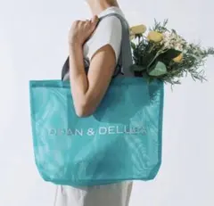 DEAN & DELUCA メッシュトートバッグ ターコイズ Lサイズ - メルカリ