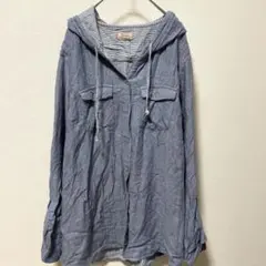 ボストンレーダーズ【XL】フード付きパーカーシャツ ゆったり大きめカーディガン