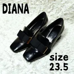 DIANA ダイアナ オペラヒールアップパンプス リボン スクエアトゥ 23.5
