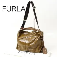 H9663-39◾️フルラ パテント ハンドバッグ - メルカリ