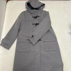 グレー ダッフルコート フード付き