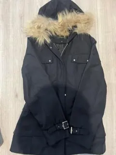 columbus Ave Aライン　綺麗めコート　ファーコート　黒