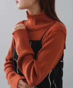 Kastane リブハイネックニット