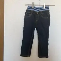 ストレッチ パンツ ズボン キッズ 子供 デニム ジーンズ 黒　100