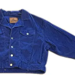 90s VINTAGE★Lizwear 香港製 コーデュロイショートブルゾンM青