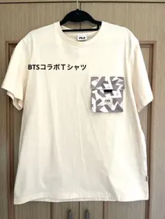 【FILA】BTSコラボ⭐︎ポケット付き Tシャツ クリーム色⭐︎フリーサイズのサムネイル