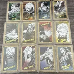 ヒロアカ 原画展 箔押しクリアカード 緑谷 爆豪 轟 相澤 オールマイト