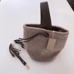 新品♡ボア生地丸型2WAYショルダーバッグ♡ブラウン♡未使用♡秋冬コーデ♡