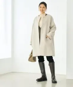 green label relaxing ソフトメルトン Aライン コート TL