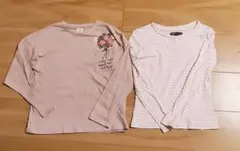 ZARA GIRLS 長袖カットソー 長袖 Tシャツ 120 ピンク ボーダー