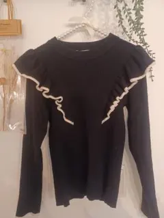 INGNI ブラック フリルニット 長袖