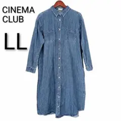 最終お値下げ!!CINEMA CLUB デニムシャツロングワンピース LL