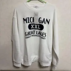 ホワイト L プリントスウェット