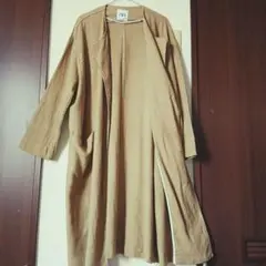 ZARA リネン混　ベージュロングコート　羽織　ガウン