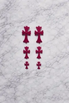 RlNKO 様 ⑧ワインレッド クロス型 ネイルパーツ 3サイズセット