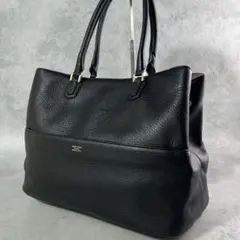 GIORGIO ARMANI 本革 レザー トートバッグ ブラック イタリア製のサムネイル