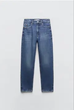 ZARA マムフィットハイウエストデニムパンツ サイズ42 ブルー