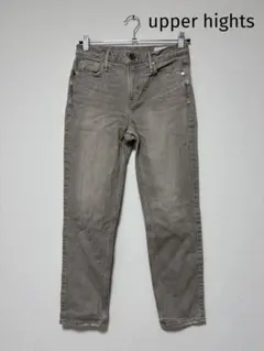 【超美品】upper hights グレー スリムフィット デニムパンツ 22