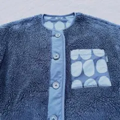 ネイビー フリースジャケット ボタン付き