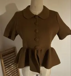 完売品 ZARA ニットぺプラムカーディガンS