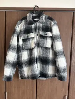 ZARA ブラックホワイト チェックネルシャツ M