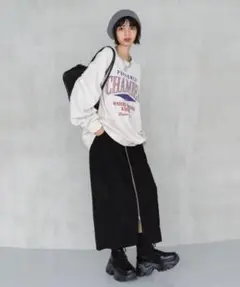 PAGEBOY ライスコールZIPナロースカート ブラック F