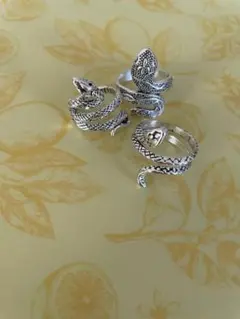 スネーク 蛇 指輪 リング セット シルバー 爬虫類 フリーサイズ