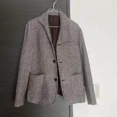 ブラウン ヘリンボーン テーラードジャケット