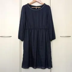 【anySIS】ワンピース 9分袖〜長袖　濃紺