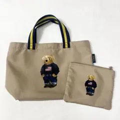 POLO ラルフローレン ポロベア トートバッグ ポーチ付き ベージュのサムネイル