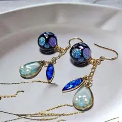 No772 蛍石風 3色グラデーション ピアス