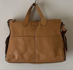TOD’S トッズ 2WAY ショルダーバッグ シボ革 キャメル