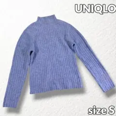 UNIQLO 하이넥 니트 울 블렌드 세로 뜨개질 여성 S 사이즈