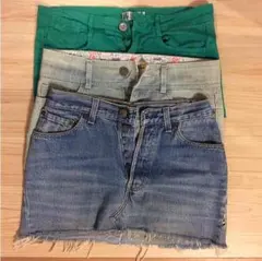 デニム ミニ スカート３点セット♪(Levi's、ZARA、ROXY)