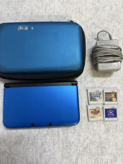 【ソフト4本付】ニンテンドー3DS LL ブルー×ブラック ※訳あり